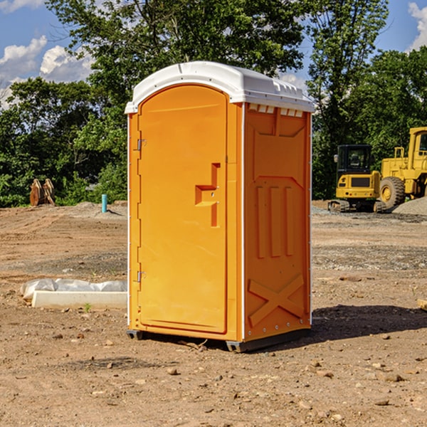 how often are the portable restrooms cleaned and serviced during a rental period in Brunson